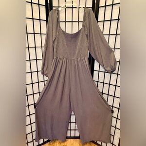 Gray Long Sleeve Jumpsuit